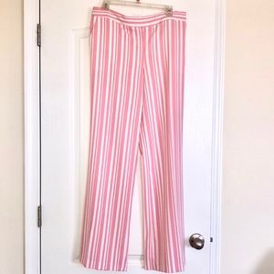 Striped Bubblegum Pink and White Pants